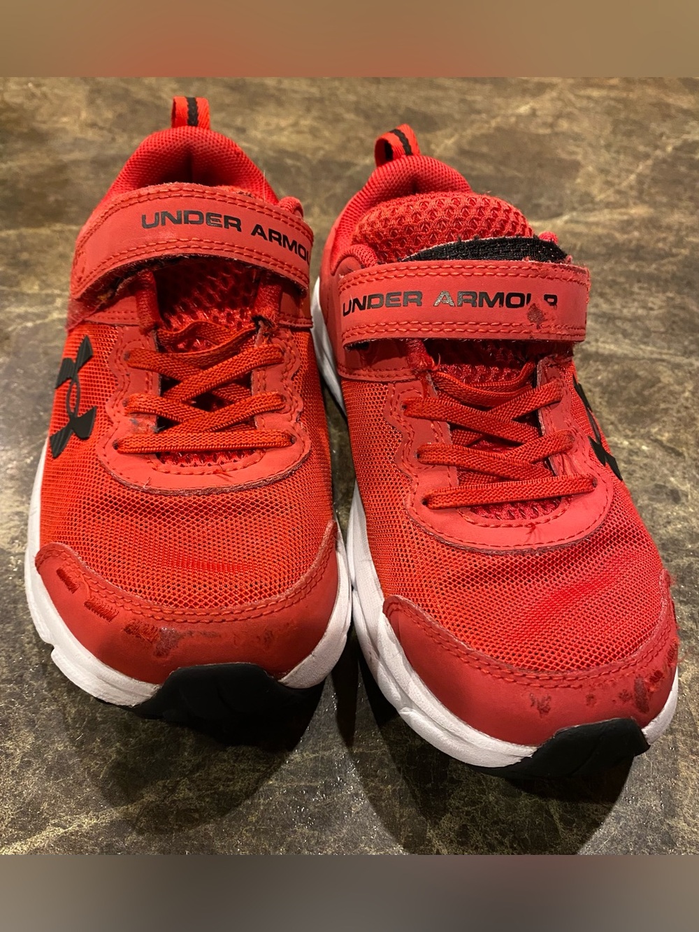 Under Armour Kids Red and Black Athletic Sneakers